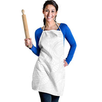 Samoan DNA Art Tattoo Apron Polynesian Pattern All White