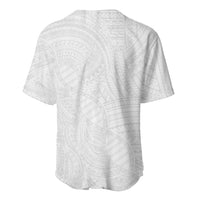Samoan DNA Art Tattoo Baseball Jersey Polynesian Pattern All White