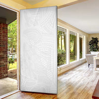 Samoan DNA Art Tattoo Door Cover Polynesian Pattern All White