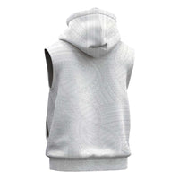 Samoan DNA Art Tattoo Sleeveless Hoodie Polynesian Pattern All White