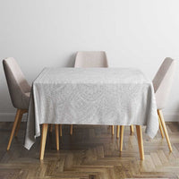 Samoan DNA Art Tattoo Tablecloth Polynesian Pattern All White