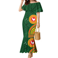 Manu'a Cession Day Mermaid Dress Polynesian Pattern LT03 Women Green - Polynesian Pride