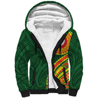 Manu'a Cession Day Sherpa Hoodie Polynesian Pattern LT03 Unisex Green - Polynesian Pride