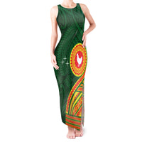 Manu'a Cession Day Tank Maxi Dress Polynesian Pattern LT03 Women Green - Polynesian Pride