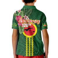 Manu'a Cession Day 120th Anniversary Kid Polo Shirt Polynesian Pattern and Hibiscus Flower
