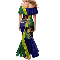 Manu'a Island and American Samoa Family Matching Mermaid Dress and Hawaiian Shirt Rooster and Eagle Mascot