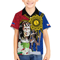 Philippines Lapu-Lapu Kid Hawaiian Shirt Filipino Sun Tattoo With Yakan Pattern