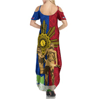 Philippines Lapu Lapu King Jasmine Flowers Summer Maxi Dress Filipino Sun Tattoo