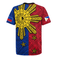 Philippines Sun Batok Tattoo Rugby Jersey Polynesian and Yakan Pattern LT03 - Polynesian Pride