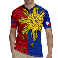 Philippines Sun Batok Tattoo Rugby Jersey Polynesian and Yakan Pattern LT03 - Polynesian Pride