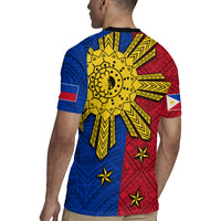 Philippines Sun Batok Tattoo Rugby Jersey Polynesian and Yakan Pattern LT03 - Polynesian Pride