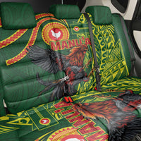 Proud of Manu'a Islands Back Car Seat Cover Rooster and Polynesian Art Wing Style