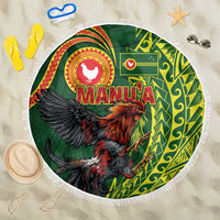 Proud of Manu'a Islands Beach Blanket Rooster and Polynesian Art Wing Style