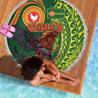 Proud of Manu'a Islands Beach Blanket Rooster and Polynesian Art Wing Style