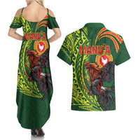 Proud of Manu'a Islands Couples Matching Summer Maxi Dress and Hawaiian Shirt Rooster and Polynesian Art Wing Style LT03 - Polynesian Pride