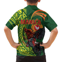 Proud of Manu'a Islands Family Matching Long Sleeve Bodycon Dress and Hawaiian Shirt Rooster and Polynesian Art Wing Style LT03 - Polynesian Pride