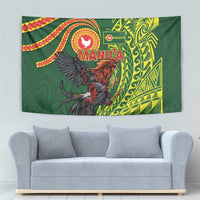 Proud of Manu'a Islands Tapestry Rooster and Polynesian Art Wing Style