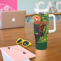 Proud of Manu'a Islands Tumbler With Handle Rooster and Polynesian Art Wing Style