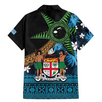 Fiji Day Family Matching Mermaid Dress and Hawaiian Shirt Palm Tree With Plumeria Tapa Tribal Pattern LT03 - Polynesian Pride