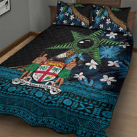 Fiji Day Quilt Bed Set Palm Tree With Plumeria Tapa Tribal Pattern LT03 - Polynesian Pride