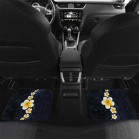 Pacific Hibiscus and Plumeria with Tapa Pattern Car Mats Dark Blue Color