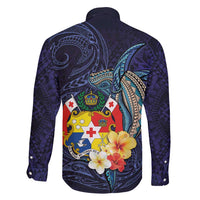 Tonga Vava'u Humpback Whale Blue Water Family Matching Short Sleeve Bodycon Dress and Hawaiian Shirt Polynesian Hibiscus Flowers LT03 - Polynesian Pride