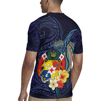 Tonga Vava'u Humpback Whale Blue Water Rugby Jersey Polynesian Hibiscus Flowers