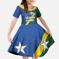 Solomon Islands Polynesian Tribal Shark and Crocodile Family Matching Long Sleeve Bodycon Dress and Hawaiian Shirt LT03 Daughter's Dress Blue - Polynesian Pride