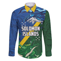 Solomon Islands Polynesian Tribal Shark and Crocodile Family Matching Puletasi and Hawaiian Shirt