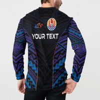 Personalised Tahiti Triathlon Polynesian Pattern Button Sweatshirt LT03 - Polynesian Pride