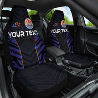 Personalised Tahiti Triathlon Polynesian Pattern Car Seat Cover LT03 One Size Black - Polynesian Pride