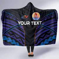 Personalised Tahiti Triathlon Polynesian Pattern Hooded Blanket LT03 One Size Black - Polynesian Pride