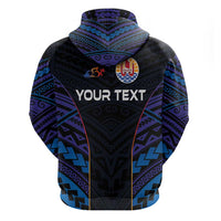 Personalised Tahiti Triathlon Polynesian Pattern Zip Hoodie LT03 - Polynesian Pride