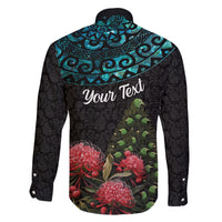 Personalized New Zealand Christmas Family Matching Short Sleeve Bodycon Dress and Hawaiian Shirt Maori Santa Pikorua and Pohutukawa Meri Kirihimete LT03 - Polynesian Pride