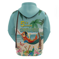 Aloha Hawaii It's 5 o'clock Somewhere Hoodie Chill Parrot on Beach with Tropical Plants LT03 - Polynesian Pride