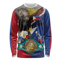 Custom Philippines World Champion Boxing Long Sleeve Shirt Eagle-Grunge Design LT03 Unisex Multicolor - Polynesian Pride