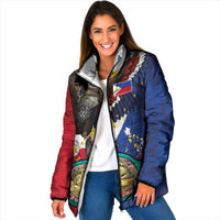 Custom Philippines World Champion Boxing Padded Jacket Eagle-Grunge Design LT03 Women Multicolor - Polynesian Pride