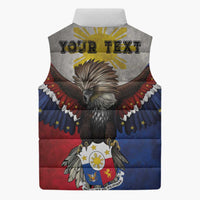 Custom Philippines World Champion Boxing Sleeveless Puffer Jacket Eagle-Grunge Design LT03 - Polynesian Pride