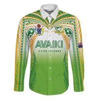 Custom Cook Islands Rugby League Family Matching Summer Maxi Dress and Hawaiian Shirt Avaiki Tatau Tribal Motifs White Color LT03 Dad's Shirt - Long Sleeve White - Polynesian Pride