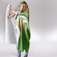 Cook Islands Rugby League Hooded Blanket Avaiki Tatau Tribal Motifs White Color LT03 - Polynesian Pride