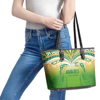 Cook Islands Rugby League Leather Tote Bag Avaiki Tatau Tribal Motifs White Color LT03 - Polynesian Pride