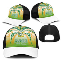 Cook Islands Rugby League Mesh Trucker Cap Avaiki Tatau Tribal Motifs White Color - Polynesian Pride