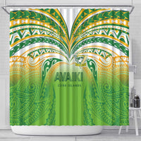 Cook Islands Rugby League Shower Curtain Avaiki Tatau Tribal Motifs White Color LT03 - Polynesian Pride