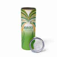 Custom Cook Islands Rugby League Skinny Tumbler Avaiki Tatau Tribal Motifs White Color LT03 - Polynesian Pride