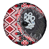 Red Taniko Motif Aotearoa Manaia and Silver Fern Spare Tire Cover