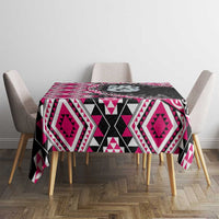 Pink Taniko Motif Aotearoa Manaia and Silver Fern Tablecloth