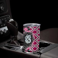 Pink Taniko Motif Aotearoa Manaia and Silver Fern Tumbler Cup