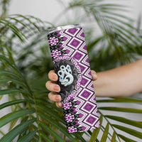 Purple Taniko Motif Aotearoa Manaia and Silver Fern Skinny Tumbler LT03 - Polynesian Pride