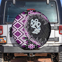 Purple Taniko Motif Aotearoa Manaia and Silver Fern Spare Tire Cover