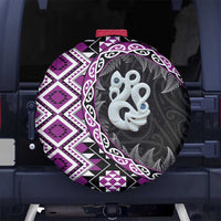 Purple Taniko Motif Aotearoa Manaia and Silver Fern Spare Tire Cover